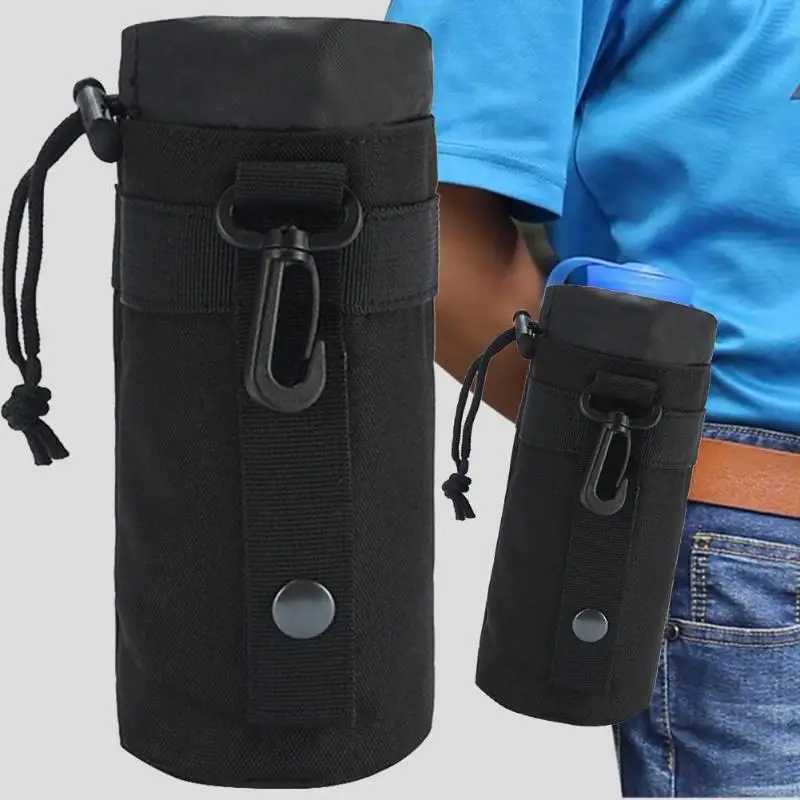 

Hot Sale Round Carrying Bag Solid Color 550mL Outdoor Water Bottle Pouch Oxford Kettle Case for Camping Hiking Travel