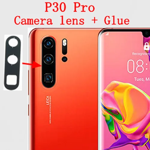 P30 Pro Задний тыловой объектив камеры стекло Замена для huawei P30 P30 pro P30 lite P20 pro P20 lite с наклейкой - Цвет: P30 Pro