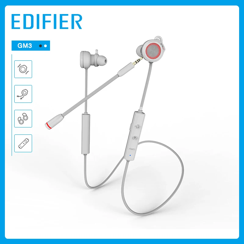 Edifier GM3 игровая bluetooth-гарнитура, беспроводное упражнение, фитнес-линия управления, тяжелый бас, вибрационный наушник с микрофоном