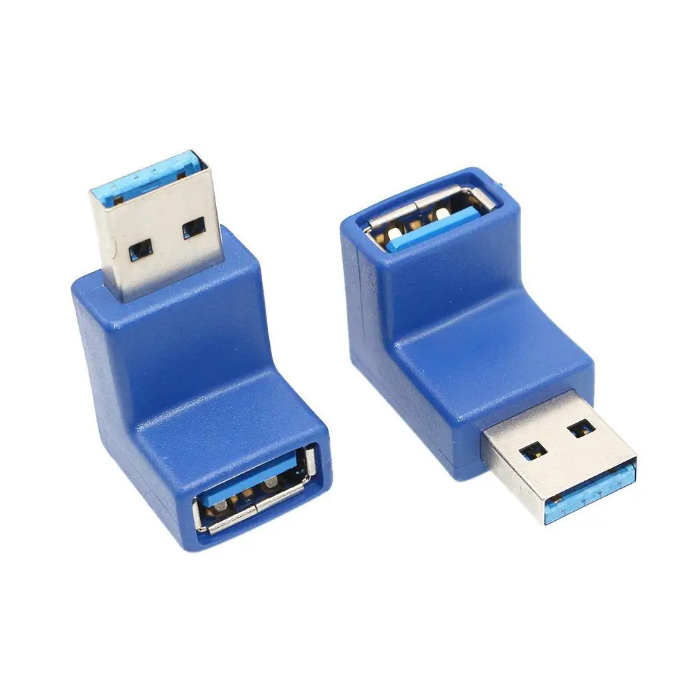 Новинка, 2 шт., USB3.0 AM-AF, l-образный адаптер для конвертера, удлинитель, USB 3,0 A, для мужчин и женщин, разъем под углом 90 градусов, R15