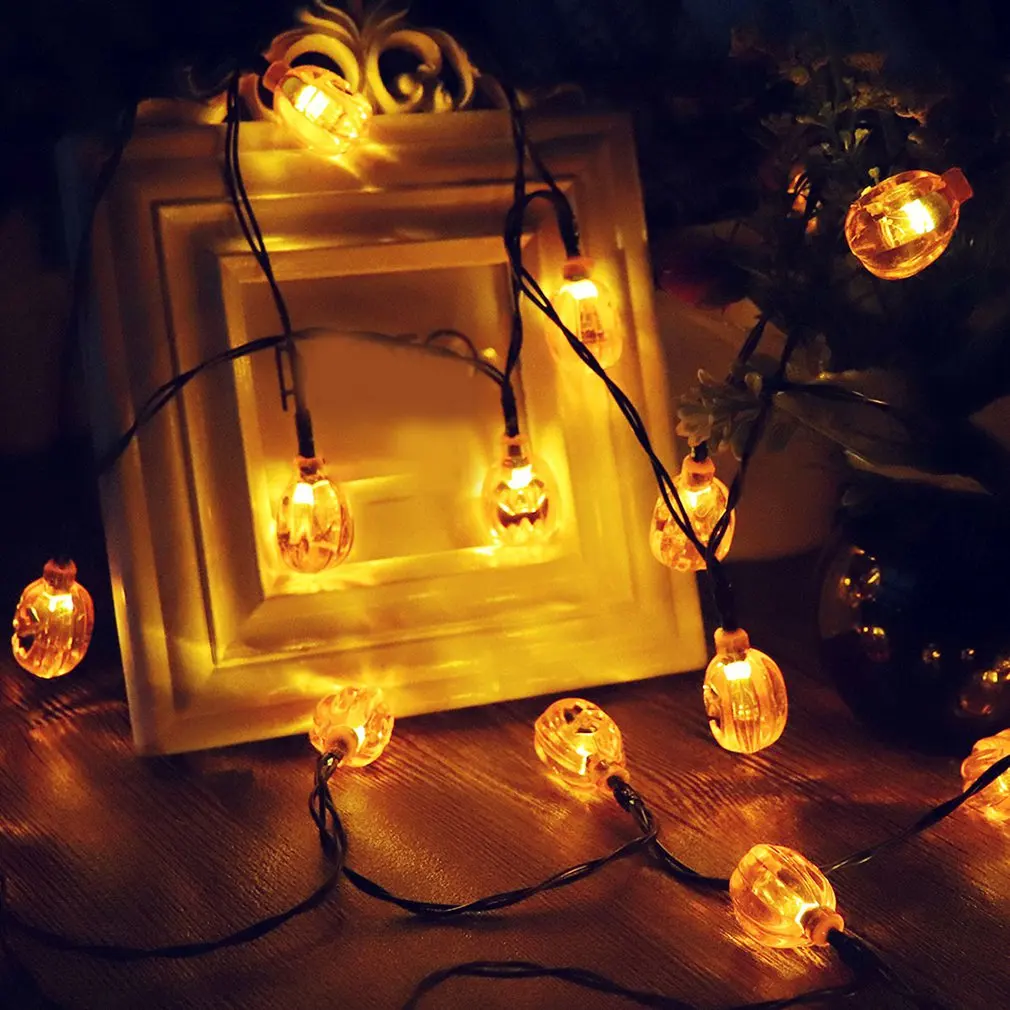 Солнечная гирлянда для использования вне помещения 30LED Тыква гримаса Хэллоуин сад пейзаж декоративный светильник управление светом
