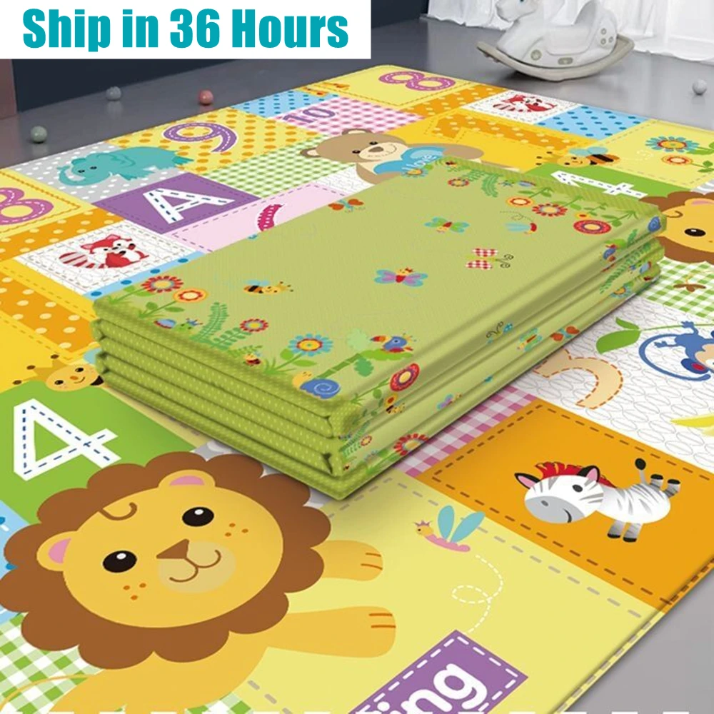 Educational Xpe Puzzle Mats for Kids Foldable Baby Play Mat Children's Carpet Nursery Cartoon Climbing Pad Rug Activity Game Toy | Игрушки