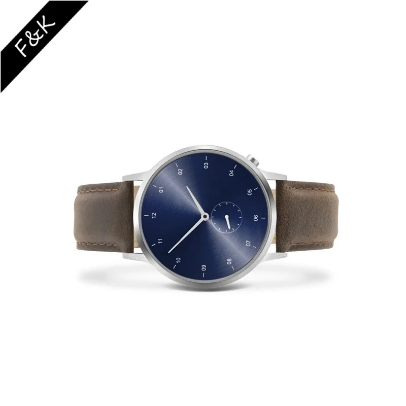 

Europe And America Women's Two Pin Semi-quartzwatch Glorious Simplicity Mercury Blue Dial COUPLE'S Watch Leather Watch Strap