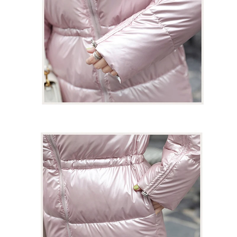 Модная женская зимняя короткая парка с воротником из искусственного меха, пальто с капюшоном и хлопковой подкладкой, женские блестящие парки, женские толстые теплые куртки