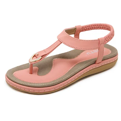 Новинка; женские сандалии; Летние повседневные тонкие туфли на плоской подошве; женские мягкие тапочки на плоской подошве; сандалии для отдыха; пляжная женская обувь; - Цвет: Pink
