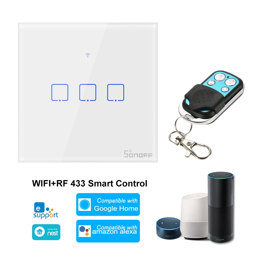 Настенный светильник ель SONOFF T1 с поддержкой Wi-Fi 433 МГц | Электроника