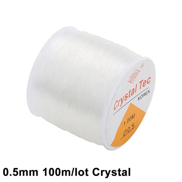 100M Plastic Crystal DIY Beading Stretch Cords Elastic Line Jewelry Making Supply Wire String jeweleri thread String Thread 0.5mmX100m Crystal