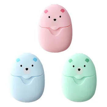 

50 Pcs Disposable Boxed Paper Soap Travel Portable Hand Washing Box Scented Slice Sheets Mini Soap Paper Dropshipping