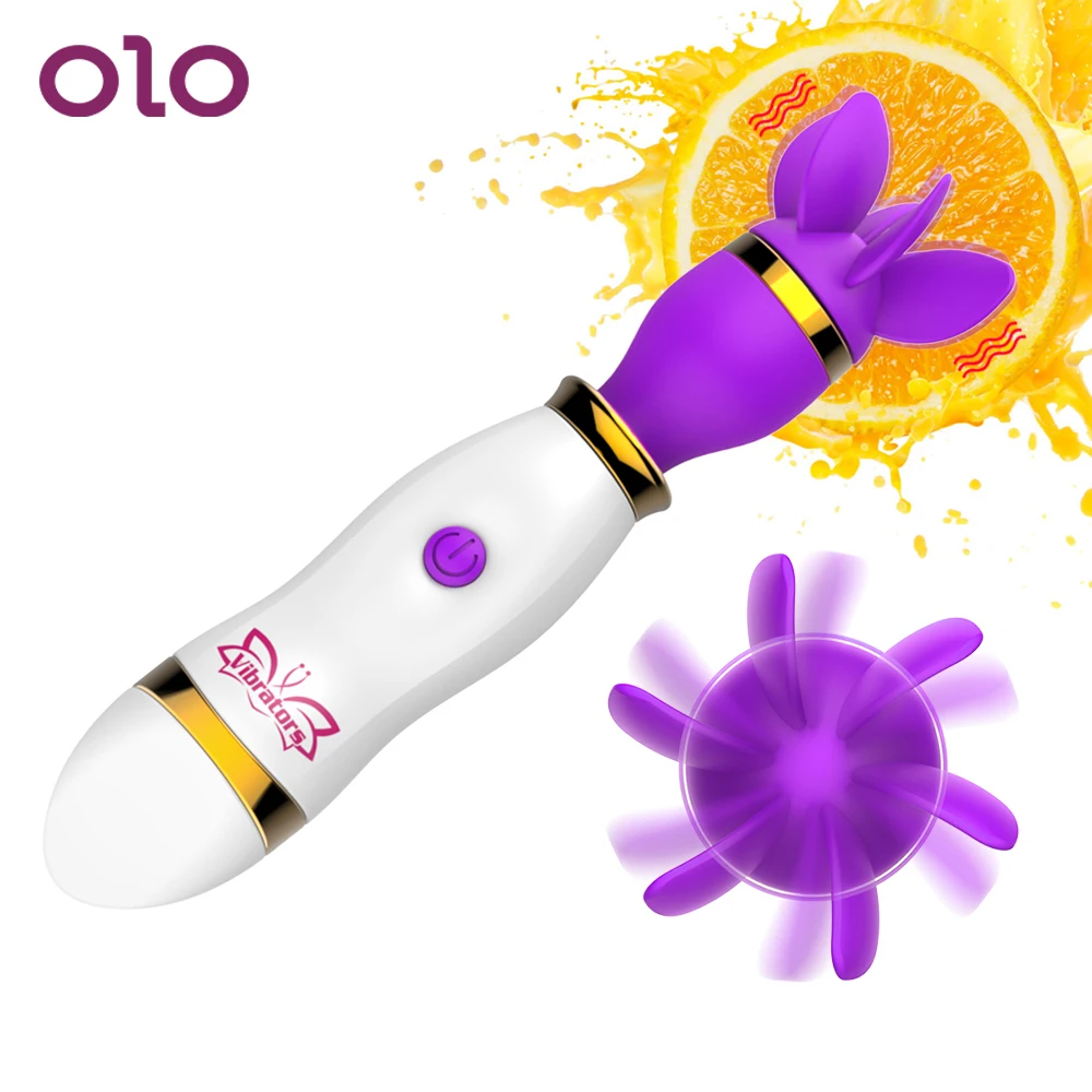 OLO язык лизание вибратор AV Stick 12 Скоростей Стимулятор клитора соска вращение на 360