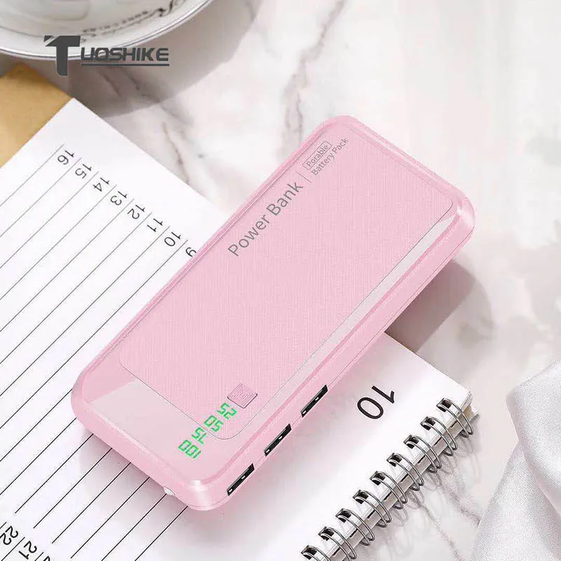 

TUOSHIKE 10000mAh Power Bank LED Lamp External Battery Charger Dual USB Port Portable Powerbank for Huawei Iphone Samsung Xiaomi