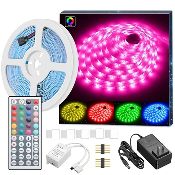 

5050 RGB LED strip lights Color changing LED ribbon lights with remote control for home lighting kitchen bed flexible strip ligh