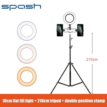 

spash 6 inch Ring Lamp Ring Light USB Dimmable LED Ring Lamp with Phone Holder and 210cm Tripod for Youtube video Ring Lamps