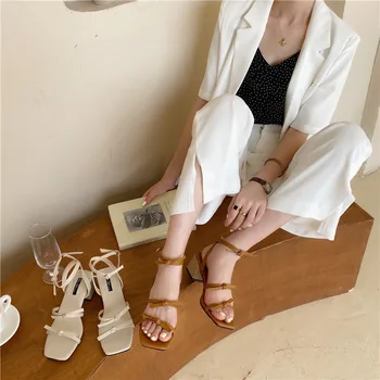 

Black Platform Sandals Suit Female Beige Fashion Womens Shoes 2020 Block Heels Espadrilles Heeled Luxury Comfort Block Chunky