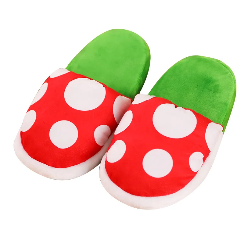 Тапочки Super Mario Bros; обувь для костюмированной вечеринки с украшением в виде цветка; сезон осень-зима; плюшевые тапочки; Рождественский подарок;