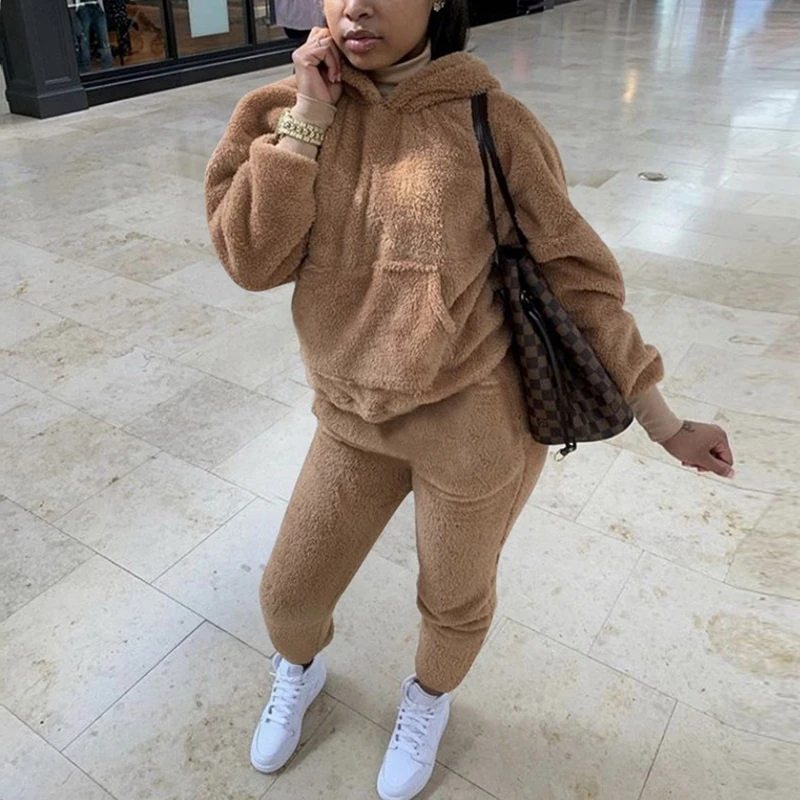 Fluffy hoodie and joggers Clearance