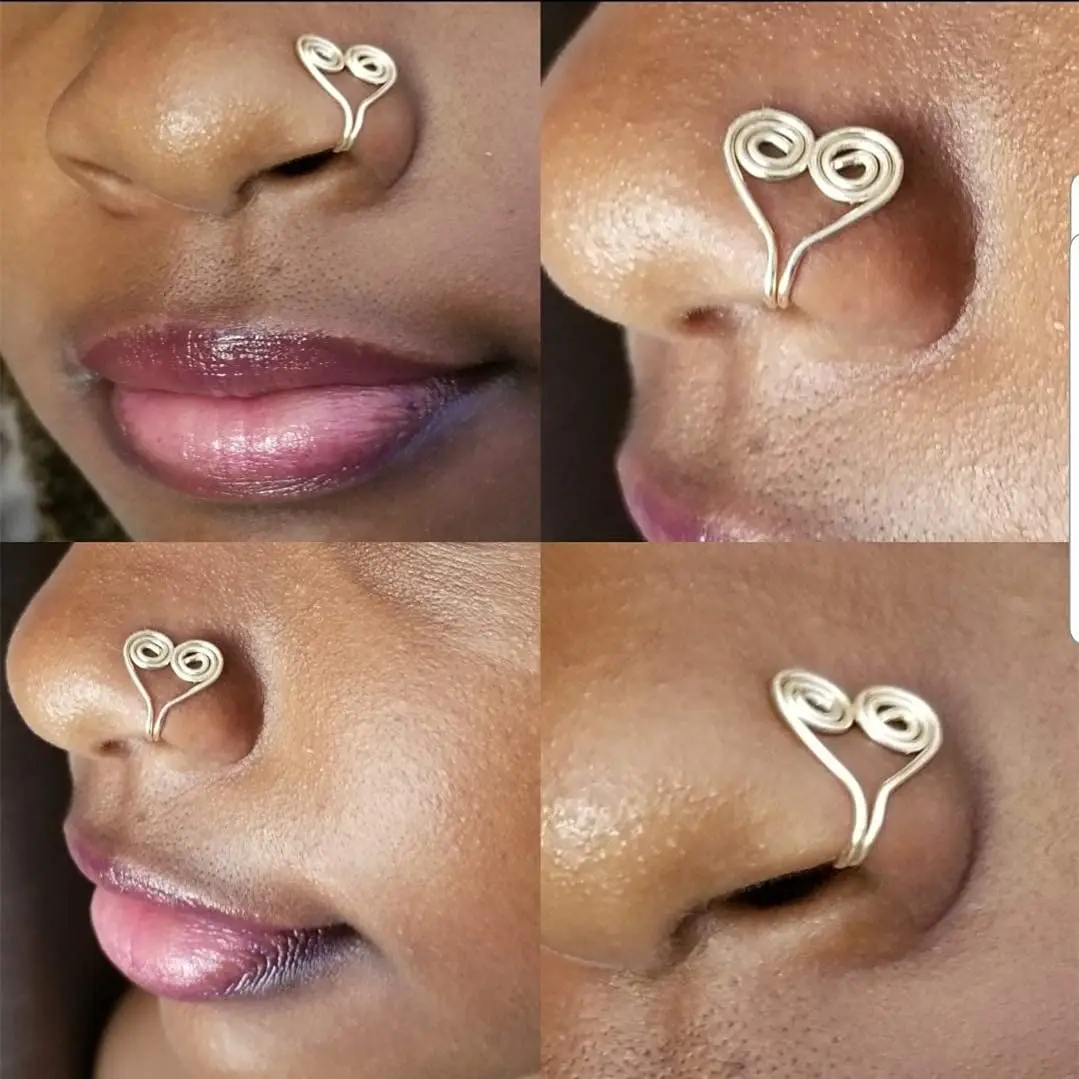Buy BodyAce 12pcs Fake Nose Cuff Non Piercing, Indian African Fake Nose  Rings for Women Men, Stainless Steel Faux Nose Piercing Jewelry Clip On Nose,  Fake Septum Nose Ring Cuff, Stainless Steel,