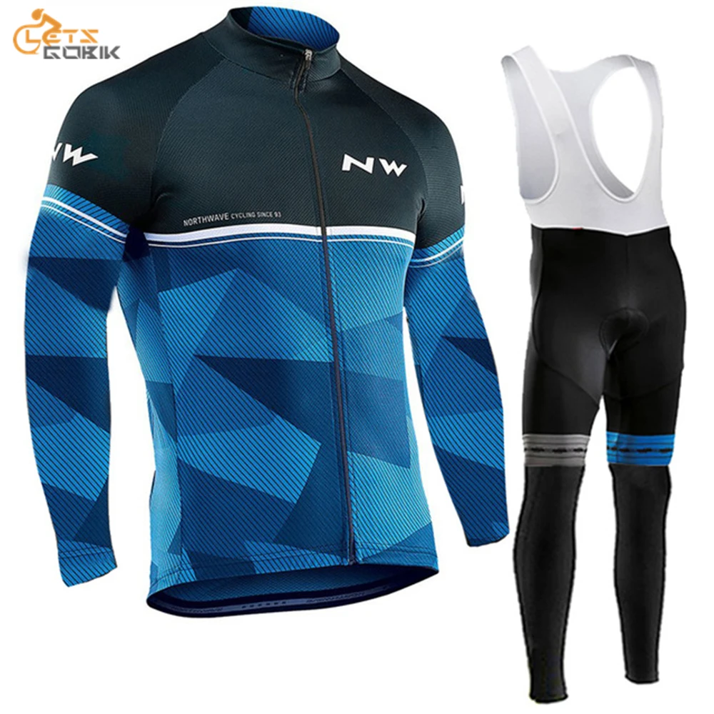 Pro Team Northwave Nw Велоспорт Джерси Набор для мужчин Mtb велосипедная одежда Летний с длинным рукавом Триатлон горный велосипед комбинезон набор - Цвет: Bib cycling set