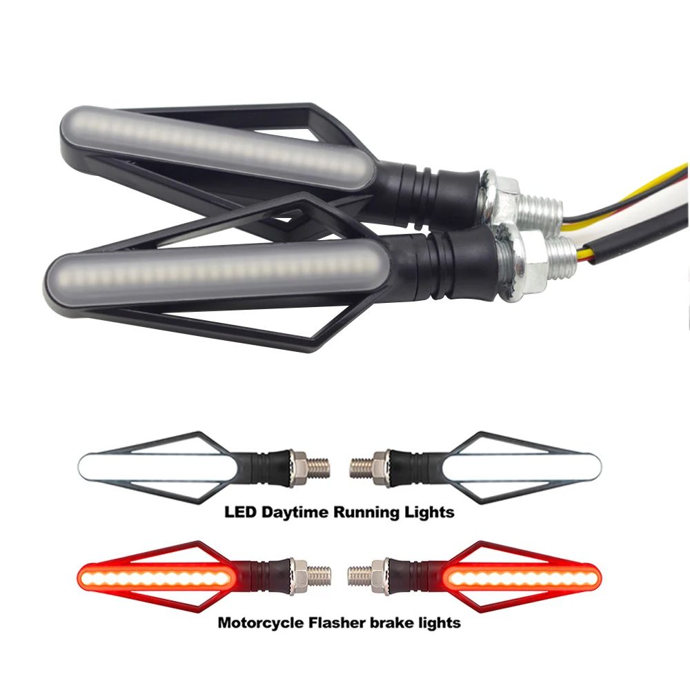 

Motorcycle Turn Signals LED Light Flowing Water Blinker Flashing Indicator Tail FOR bobber motorcycle yamaha mt10 suzuki ltr 450