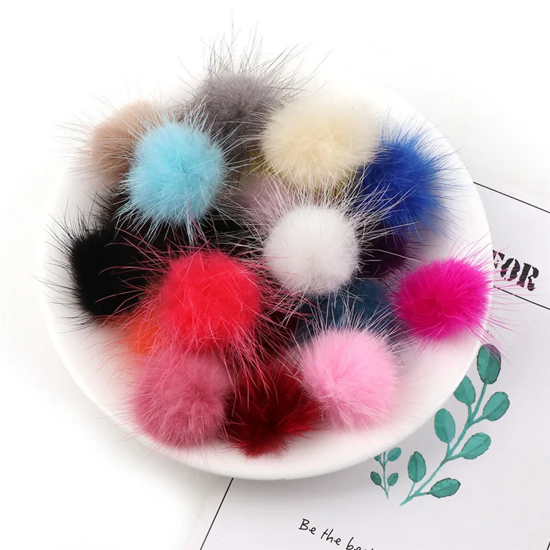 Pom Poms Craft Supplies Fluffy Ball Accessories Craft Supplies 10pc 25mm Diy Pompon Imitation Mink Fur Balls Pompoms for Ring Keychain Shoes Hats Fluffy Pom Pom Diy Crafts Accessorie Material