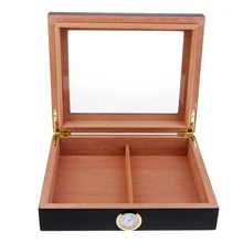 Испанский кедр Humidor деревянная выстроенная сигарная коробка с гигрометром увлажнителя, подарок для мужчин, бизнесмена, мужчины, папа