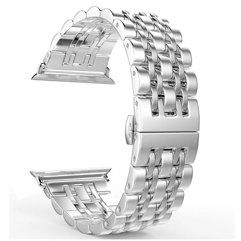 Ремешок из нержавеющей стали для Apple Watch, 4 ремешка, 38 мм, 42 мм, 44 мм, 40 мм, металлические звенья, браслет, Смарт-часы, ремешок для iWatch Series 2, 3, 4