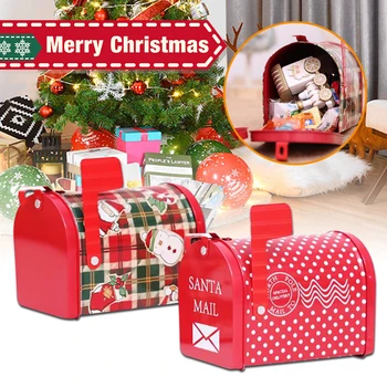 

1pc Christmas Gifts for Chlid Mail Box Design Gift Box DIY Packing Cookies,chocolate,Candy Box Xmas Gifts Party Decor Supplies