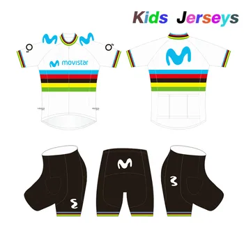 

Kids Movistaring 2020 Pro Team Short-sleeve Cycling Jersey Suit Bicycle Suit MTB Bicycle Jersey Cycling Clothing ropa ciclismo