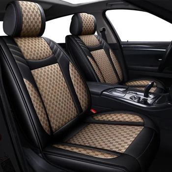 

Universal Leather+Flax SUV Car Seat Covers Accessories for Kia Soul Optima Niro Stinger Sportage Seltos Rio Rio5 Cadenza Spectra