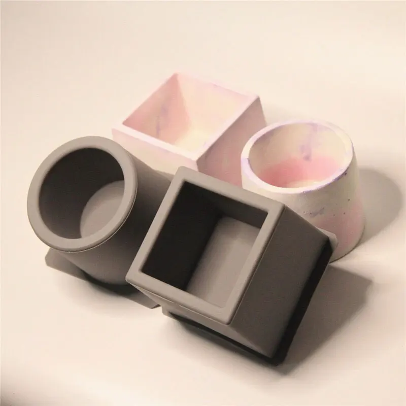 Diy pottery clay mold cement pot mold concrete mold square round pot