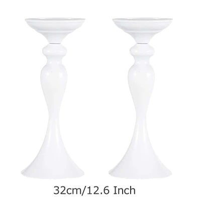 2 x 32cm White Ермакова подсвечники белые свадебные ваза вечерние цветочные стойки центр подсвечник с орнаментом колонна ресторан отель украшения - Цвет: 2 x 32cm White