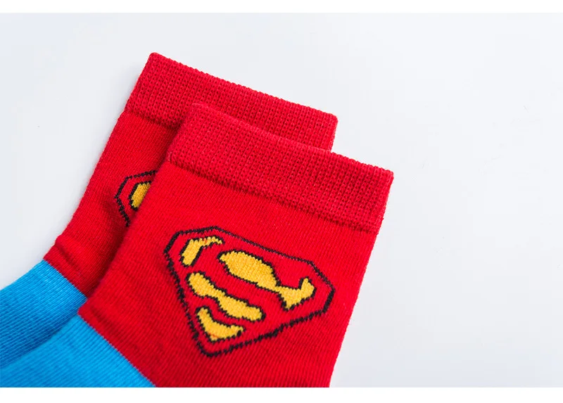 5 пар, носки для маленьких мальчиков, зимние хлопковые носки с рисунками из мультфильмов супергероев Marvel Железный человек Superman Spiderman Batman Детские Плотные хлопковые Дышащие носки