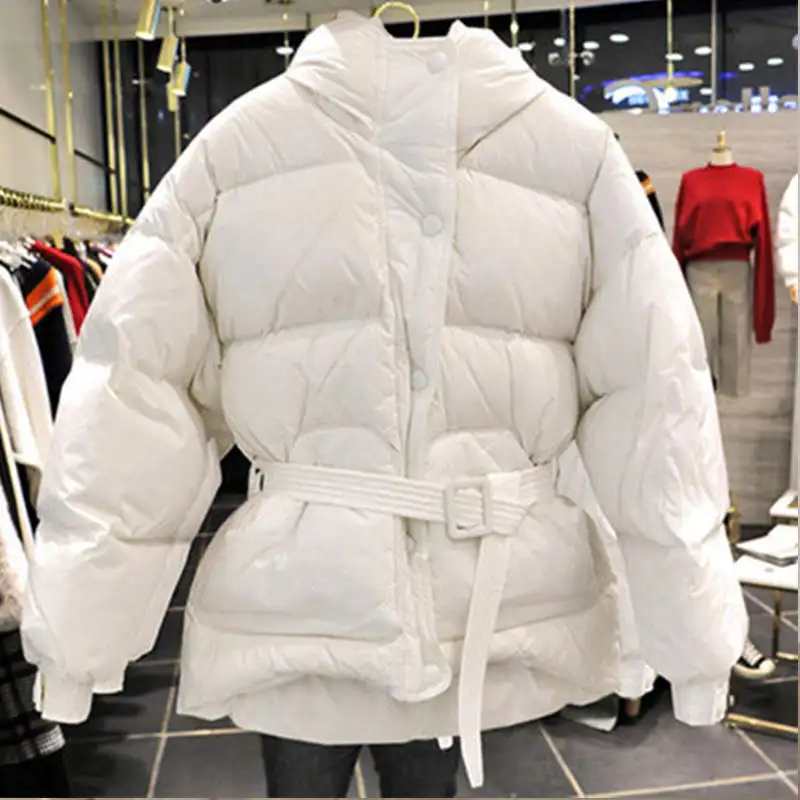 Женская зимняя куртка с поясом модные парки с капюшоном Mujer зимние пальто пуховая хлопковая куртка женская верхняя одежда зимнее пальто для женщин C5883