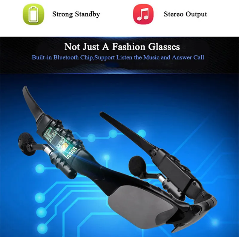 Sport Stereo Wireless Bluetooth 4.1 Headset Telephone Driving Sunglasses/mp3 Riding Eyes Glasses With colorful Sun lens