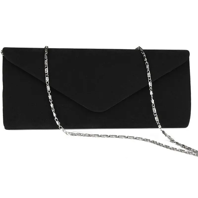Дамы вечерний клатч цепочка для сумки формальный с цепочкой плеча Tote кошелек(черный