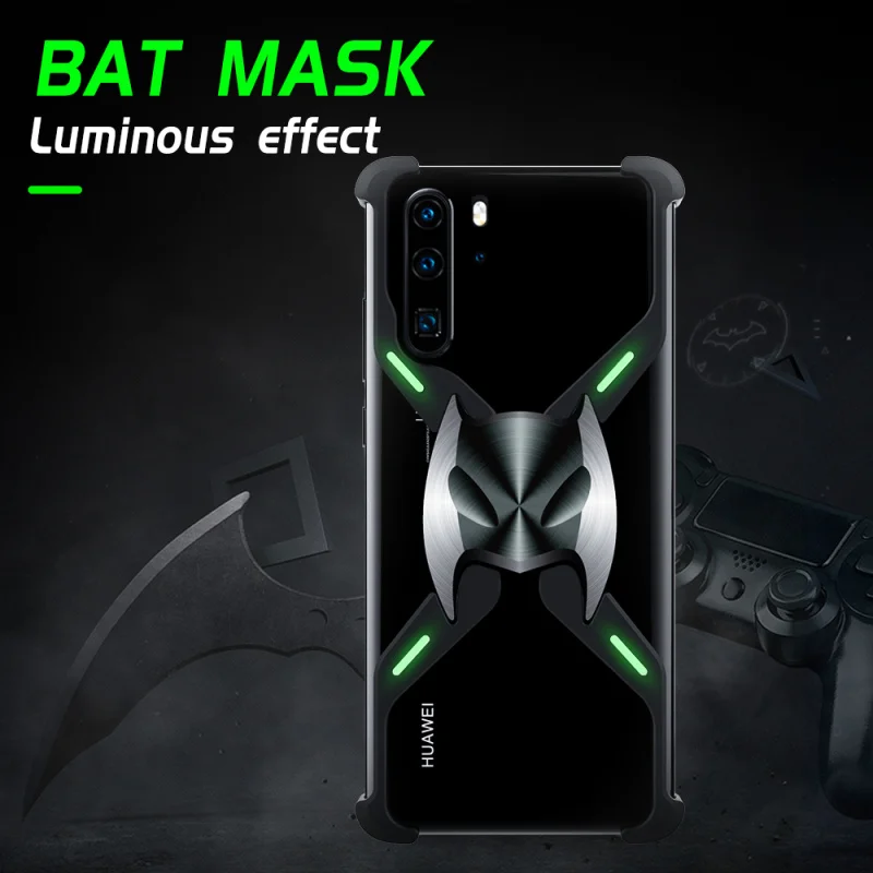 

Cool Batman Mask Aluminum Metal Magnetic Case For Huawei P30 Pro Anti-knock Hard Cover For Huawei P30/ Pro Luminous Bumper Case