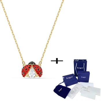 

2020 New Fashion Fun Delicate Red Sparkling Dance Ladybug Necklace Lucky Symbol Give Girlfriend Birthday Best Engagement Gift