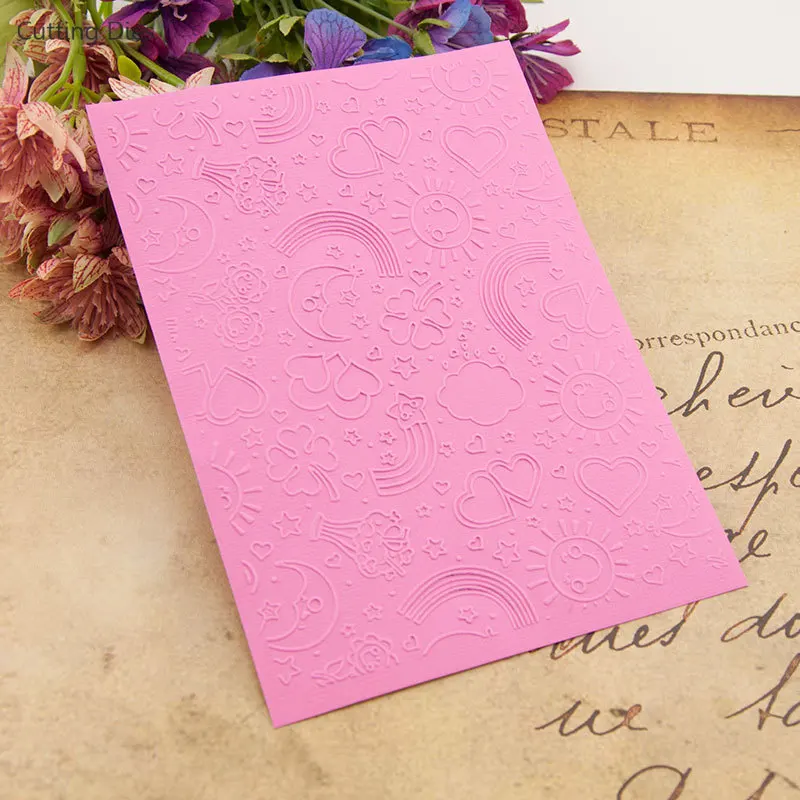 Plastic Embossing Folder Embossing Folder Rainbow Pattern Plastic Embossing Folders for Diy Scrapbooking Photo Album Diy Card Paper Making Craft Template