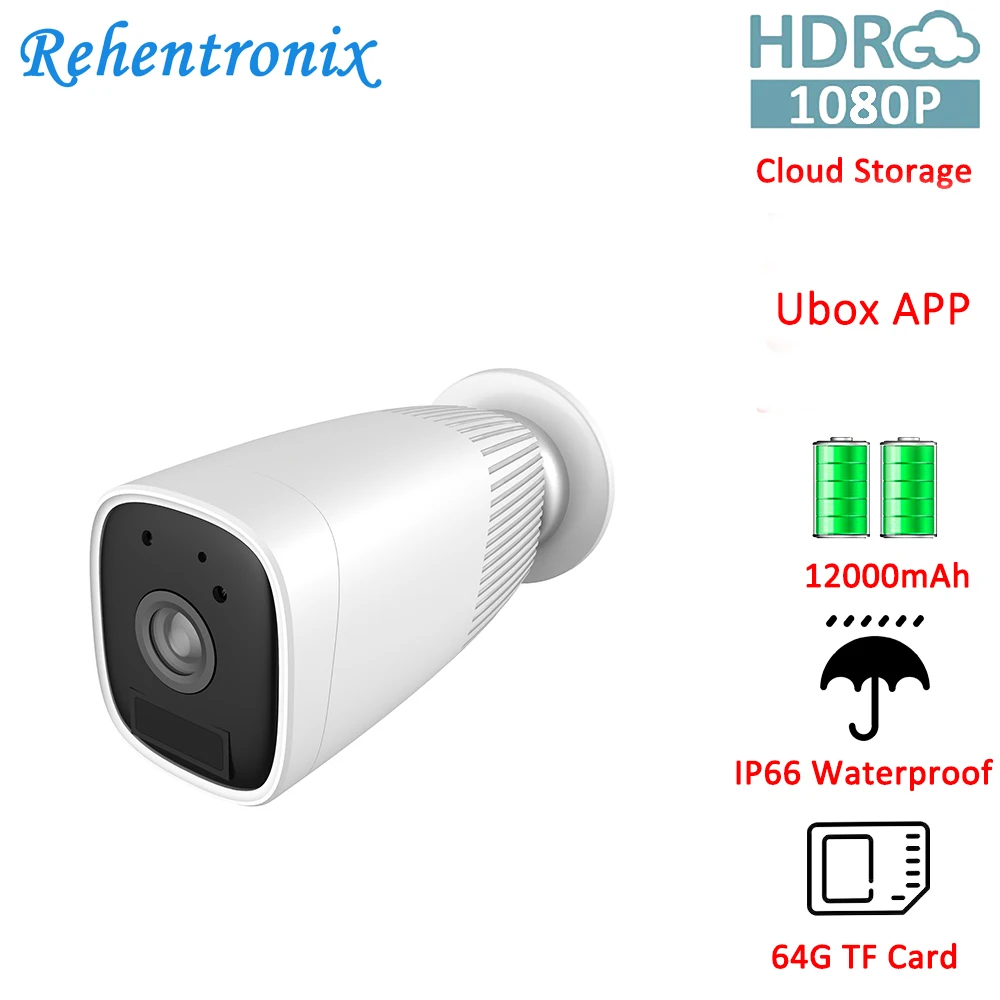 Камера наружного и внутреннего видеонаблюдения с аккумулятором Wi Fi FHD 1080P|Камеры