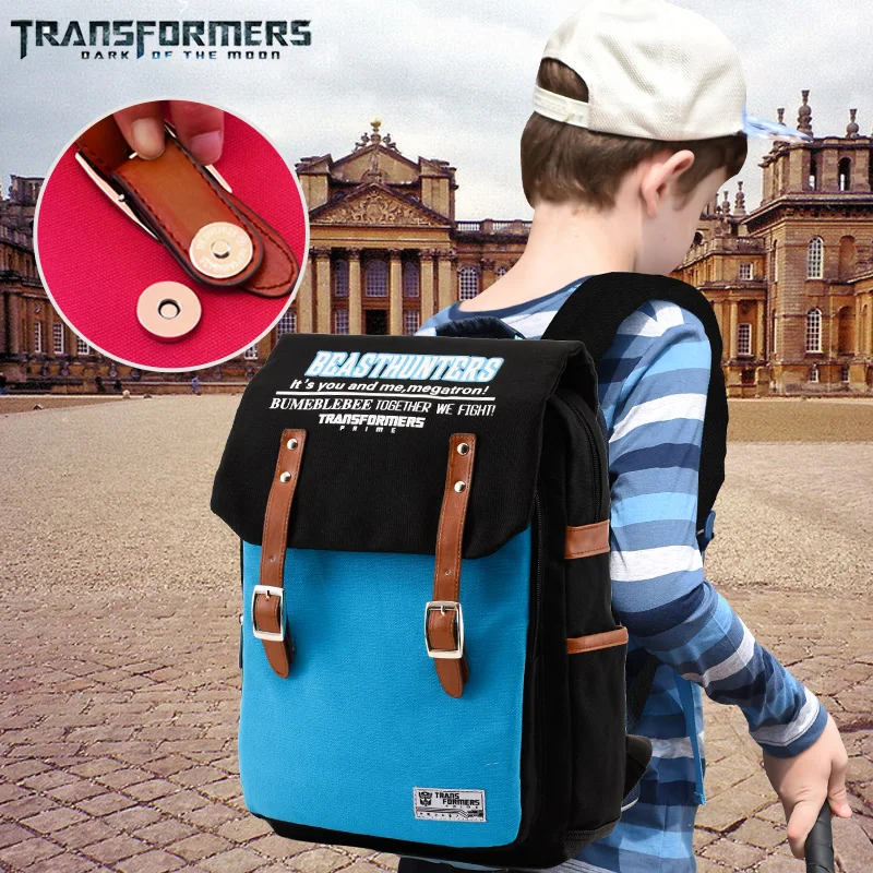 Трансформеры, школьные сумки, Детский рюкзак, детский школьный рюкзак для мальчиков и девочек, холст, повседневный стиль, со стильной магнитной пряжкой