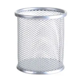 

Office Student Pen Iron Square Multi-Function Round Pen Box Desktop Stationery Storage Grid Pen Holder