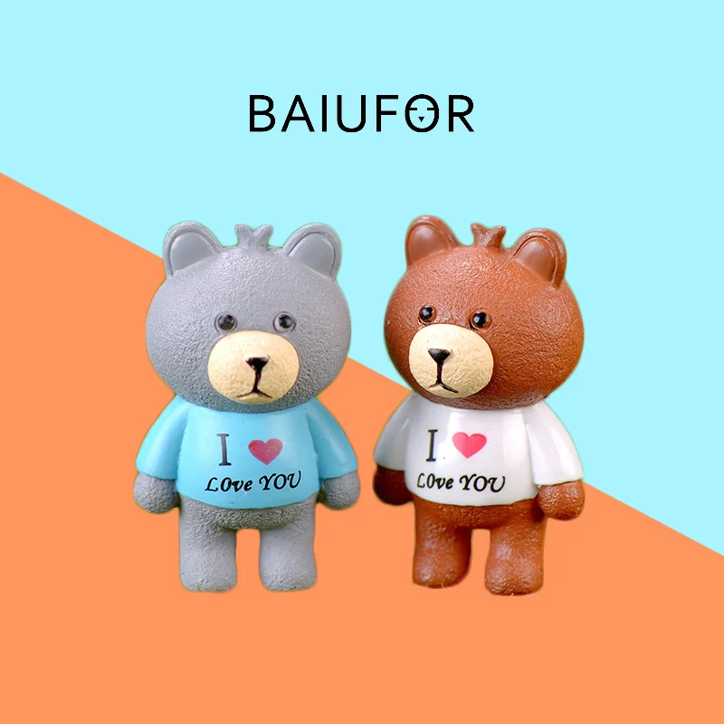 BAIUFOR миниатюрные &quotLove you&quot пара медведей сказочные садовые DIY фигурки террариума