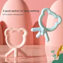 

Baby Teether Finger Shape Bite Resistant 3-12 Months Silicone Nibble Teether for Newborn