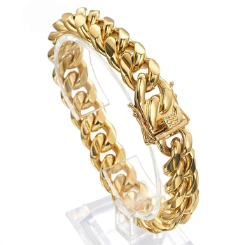 

bracelet mens cuban link chain on hand large gold chain bracelet stainless steel Steampunk charm steel bracelet man accessories