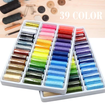 

39pcs 402 Polyester Yarn Mixed Colors Spool Sewing Thread Set for Machine and Hand Thread DIY Stitching Sewing Accessories