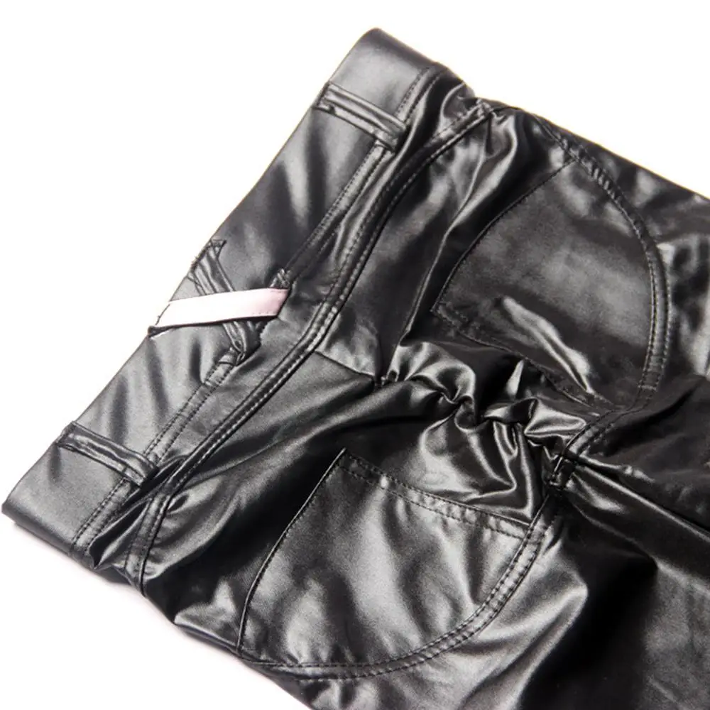 Женские однотонные черные тонкие кожаные штаны повседневные Стрейчевые узкие брюки тонкие/плотные штаны леггинсы из имитации кожи горячая Распродажа