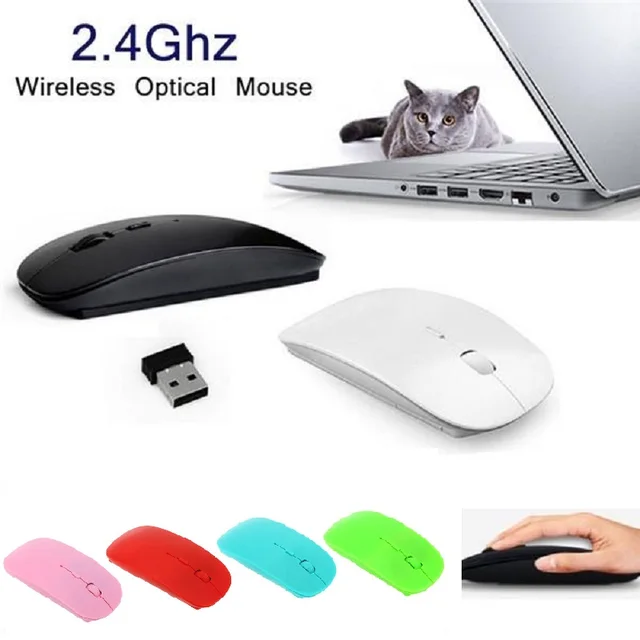 1600 DPI USB Optical Wireless Computer Mouse 2.4G Receiver Super Slim Mouse For PC Laptop 1