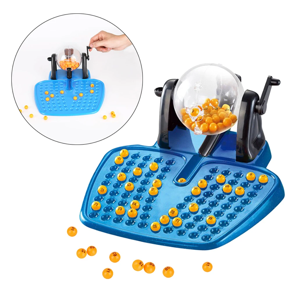 Professional Bingo Lotto Game Set Revolving Machine 90 Marks 48 Cards Party Supplies for Family, Friends, Entertainment