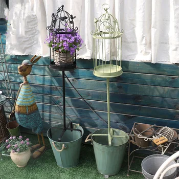 

birdcage design metal rustic vintage plant climbing shelf