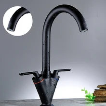 Горячая Распродажа, кран для кухонной раковины, латунный Черный кран, кухонный кран на бортике, Torneira De Cozinha, смеситель для воды