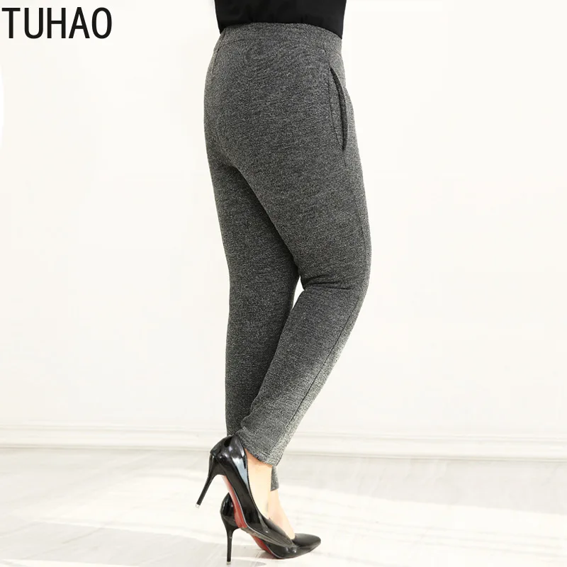 TUHAO, женские штаны, большие размеры, 10XL, 8XL, 6XL, 4XL, женские штаны, Осень-зима, высокая талия, эластичная талия, штаны, свободные, повседневные штаны, WM11